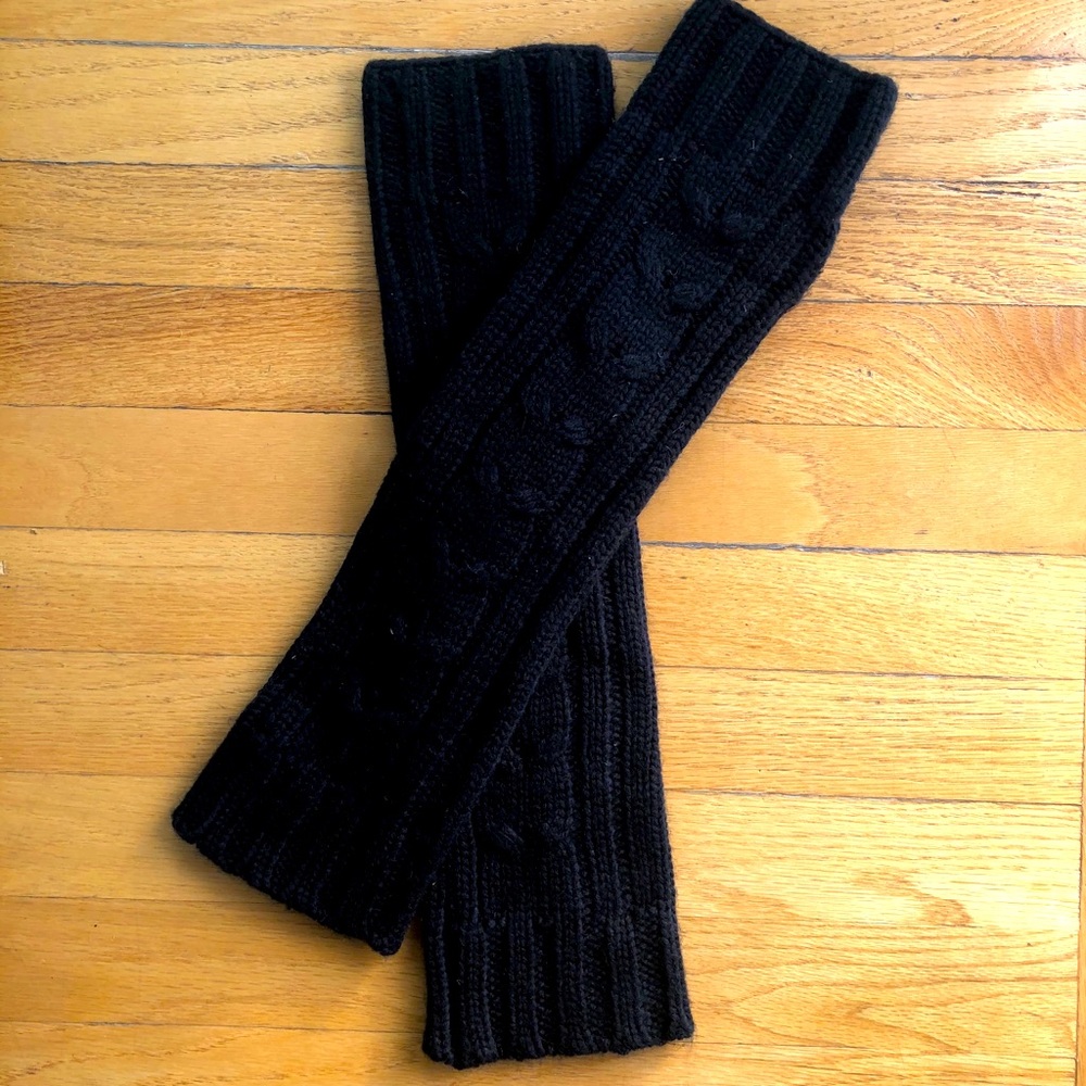 Black knit leg warmers